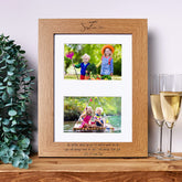Personalised Sister Double Photo Picture Frame With Leaf Landscape