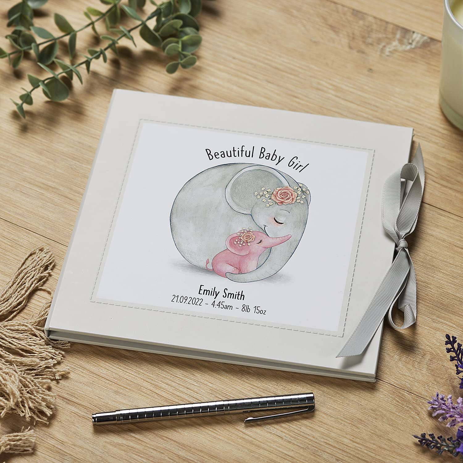 ukgiftstoreonline Personalised Beautiful Baby Girl Memory Record Memor