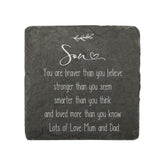 Personalised Son Sentiment Gift Slate Stone Drink Coaster