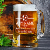 Personalised Engraved Pint Glass Beer Tankard Sports Award Football Theme