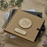 Personalised 70th Birthday Scrapbook Photo album Wooden Engraving Choice Of Colours