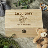 Personalised Large Wooden Baby Memory Keepsake Box Helicopter Design