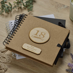 Personalised 18th Birthday Scrapbook Photo album Wooden Engraving Choice Of Colours