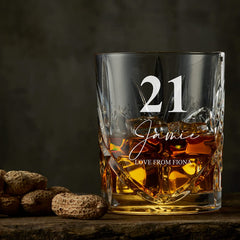Engraved Personalised 21st Birthday Crystal Cut Whiskey Glass Personalised Whiskey Glass ukgiftstoreonline