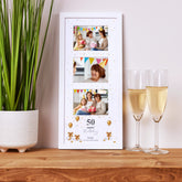 Personalised 50th Birthday Triple Photo Frame Keepsake With Presents