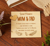 Mum & Dad Remembrance In Loving Memory Wooden Guest Book, Scrap Book or Photo Album