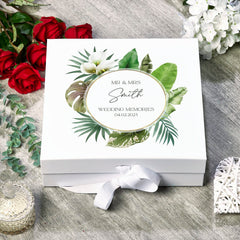 Wedding Day Gift Personalised Keepsake Memory Box Rainforest Theme