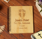 Personalised First Holy Communion Photo Album Floral Cross Engraved
