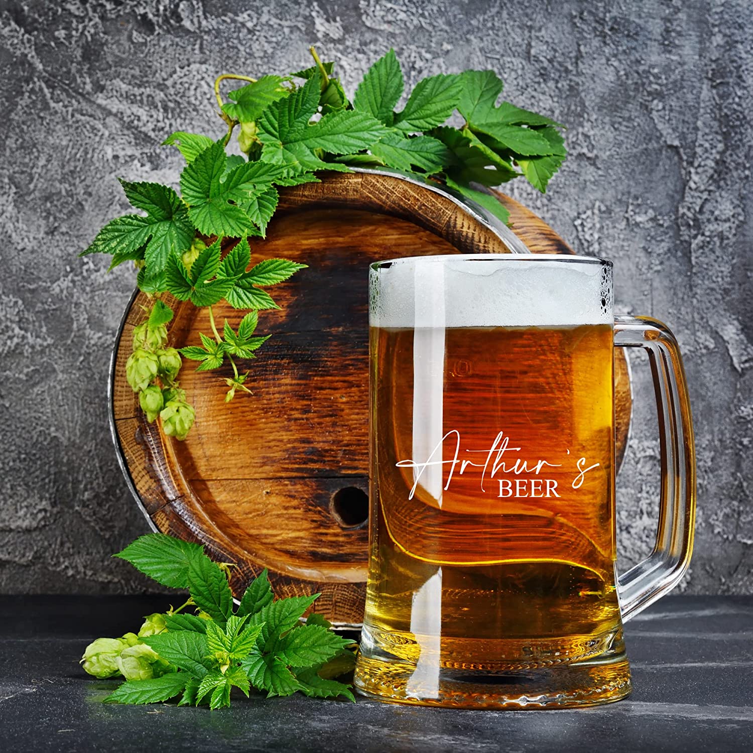 Personalised Named Beer Tankard Glass for Him in Silk Lined Gift Box personalised beer glasses ukgiftstoreonline
