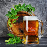 Personalised Named Beer Tankard Glass for Him in Silk Lined Gift Box
