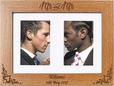 Personalised Mr and Mr Gay Wedding Double Wooden Photo Frame Gift