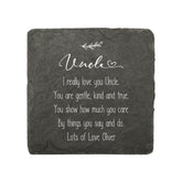 Personalised Uncle Sentiment Gift Slate Stone Drink Coaster