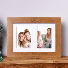 Personalised Auntie Wooden Double Photo Frame Gift Portrait