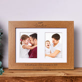 Personalised Uncle Wooden Double Photo Frame Gift Portrait