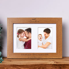Personalised Uncle Wooden Double Photo Frame Gift Portrait
