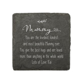 Personalised Mummy Sentiment Gift Slate Stone Drink Coaster