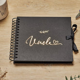 Uncle Black Scrapbook Photo album With Gold Script Leaf Design
