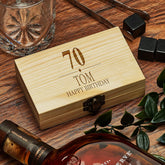 Personalised 70th Birthday Whisky Stones In Engraved Gift Box
