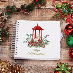 Personalised Baby's First Christmas Scrapbook Photo Album Candle Holder Design
