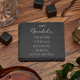 Personalised Grandad Sentiment Gift Slate Stone Drink Coaster