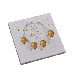 Personalised Large Linen 60th Birthday Photo Album With Balloons
