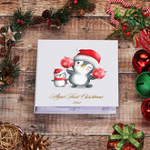 Personalised Baby's First Christmas Photo Album Gift With Penguins
