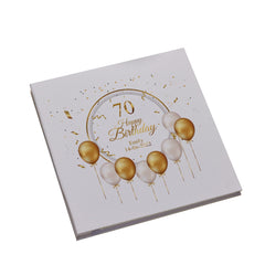 Personalised Large Linen 70th Birthday Photo Album With Balloons