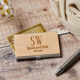 Personalised Wooden Business Card Holder or Wallet