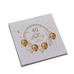 Personalised Large Linen 40th Birthday Photo Album With Balloons