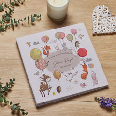 Personalised Large Linen Baby Photo Album Watercolour Animals Photo Album ukgiftstoreonline