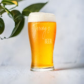 Personalised Engraved Pint Glass with Name's Beer Glass Design, Gift Boxed