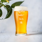 Personalised Engraved Tulip Pint Beer Lager Cider Glass