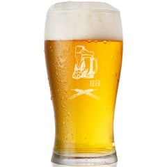 ukgiftstoreonline Personalised Any Name Engraved Pint Beer Glass with Hop Design Gift for Him