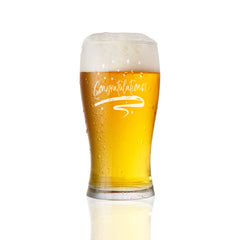 Congratulations Sentiment Personalised Engraved Beer Glass