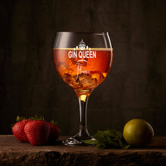 Engraved Gin Queen Personalised Gin Glass Present for Her