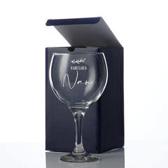 Personalised Nan Gin and Tonic Glass with Sentiment Gift Boxed Personalised Gin Glasses ukgiftstoreonline