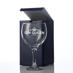 Engraved Gin Queen Personalised Gin Glass Present for Her