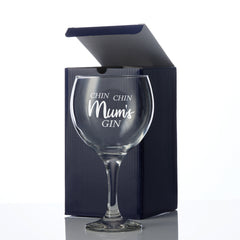 Engraved Personalised Mum Gin Glass Present for her in box