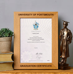 Personalised Wooden Graduation Certificate Holder Frame Gift - ukgiftstoreonline