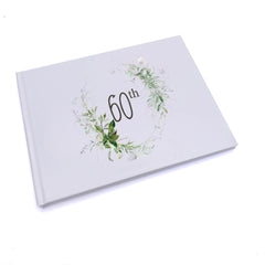Personalised 60th Birthday Gift Guest Book with Botanical Design