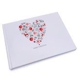 Personalised Merry Christmas Heart Design Guest Book