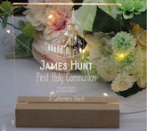 Personalised Communion LED Night Lamp With Church Design