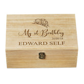 Personalised Large Boy's First Birthday Gift Keepsake Box Engraved