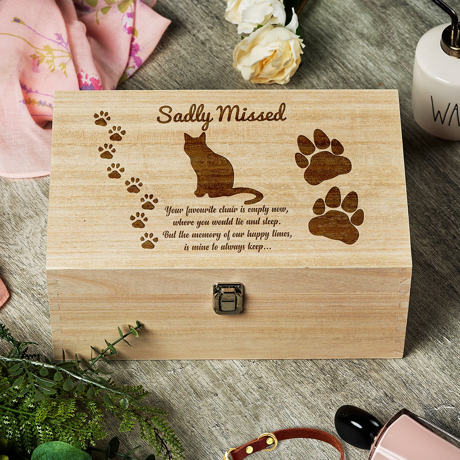 Large Cat Memory Pet Memorial Keepsake Box - ukgiftstoreonline