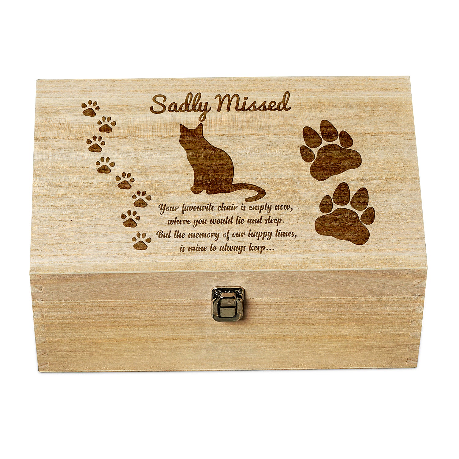 Large Cat Memory Pet Memorial Keepsake Box Keepsake Memory Box Raised Words