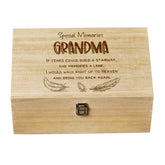Grandma Remembrance Large Wooden Memory Keepsake Box Gift