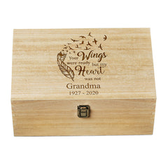 Personalised In Loving Memory wooden Keepsake Box My Heart Was Not
