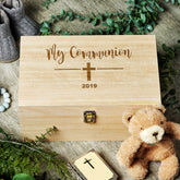 Large Wooden Communion Keepsake Memories Box Gift