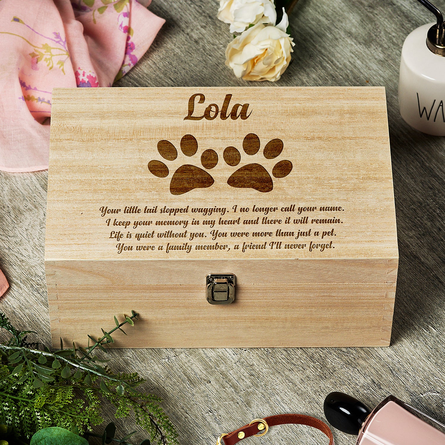 Personalised Large Dog Memory Pet Memorial Keepsake Box - ukgiftstoreonline