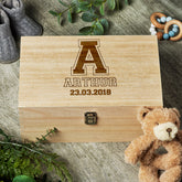 Raised Words Personalised Large Alphabet and Name Wooden Keepsake Box